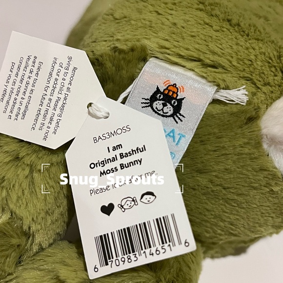 NWT Jellycat RETIRED Bashful Moss Bunny -Rare HTF Authentic FAST SHIPPING! - Picture 7 of 7